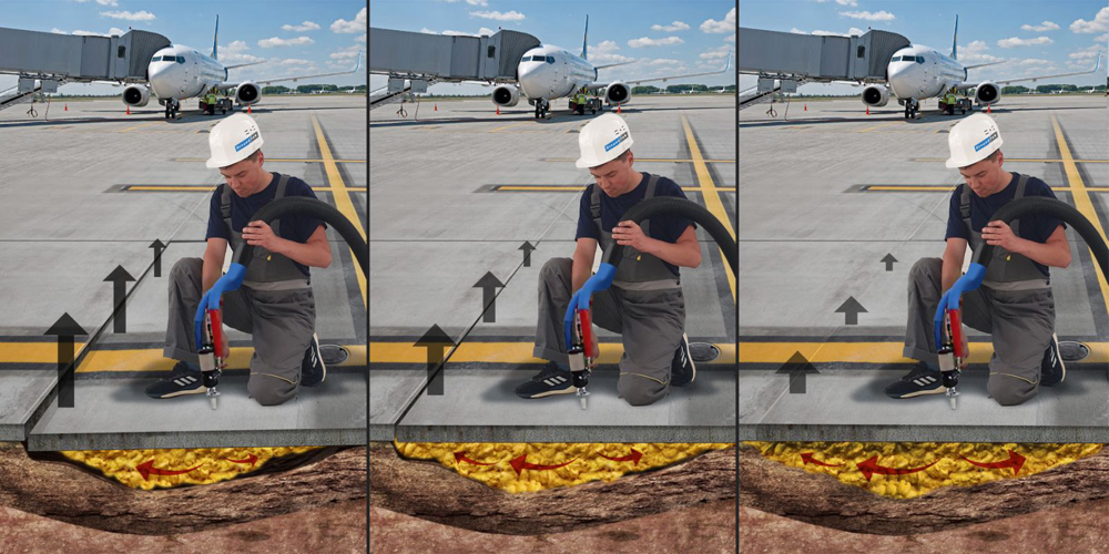 Slab lifting, airport